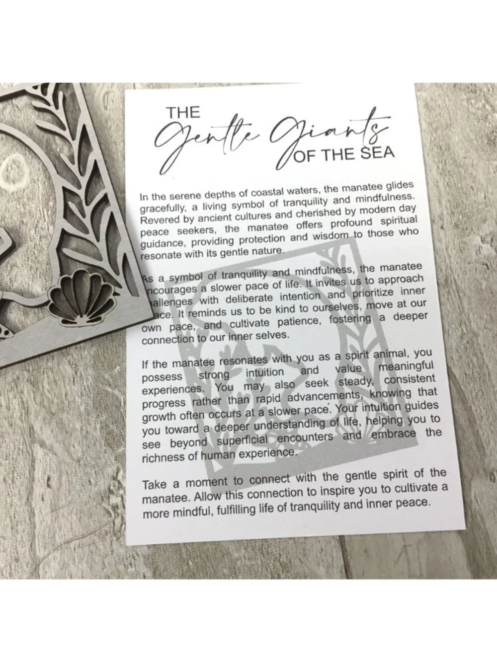 Manatee Story Card Ornament | Gentle Giants of the Sea | Tranquility & Mindfulne